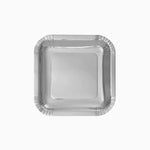 Plato Llano Cuadrado Cartón Metalizado 20 x 20 cm Plata (300 uds)