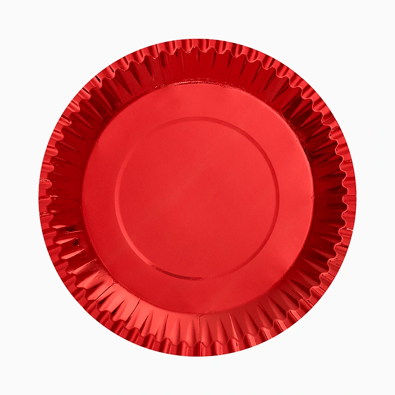 Plato Llano Redondo Cartón Metalizado Ø 28 cm  Rojo (120 uds)