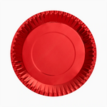 Plato Llano Redondo Cartón Metalizado Ø 28 cm  Rojo (4 uds)