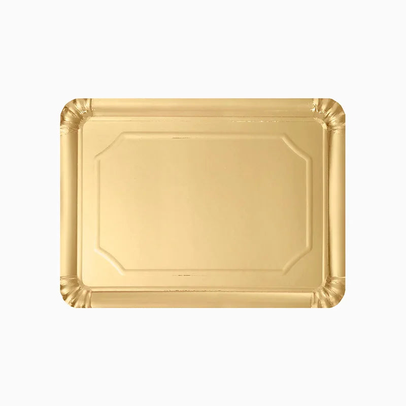 Bandeja Rectangular Cartón Metalizada 25 x 34 cm Oro (1 ud)