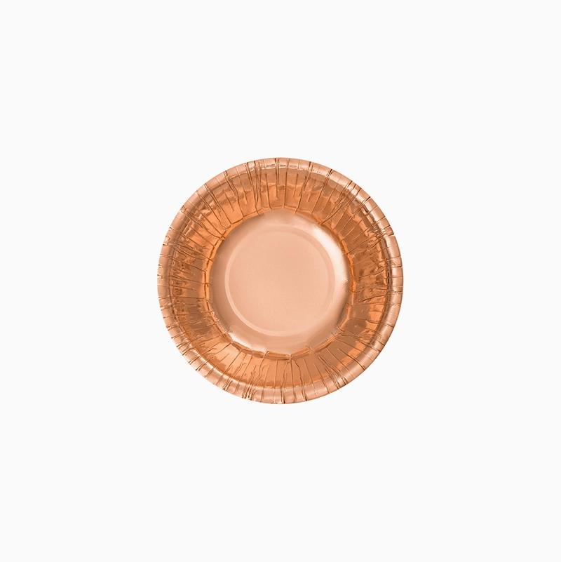 Bol Redondo Cartón Metalizado 350 cc Oro Rosa (6 uds)