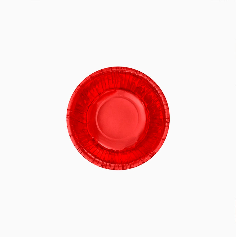 Bol Redondo Cartón Metalizado 350 cc Rojo (6 uds)