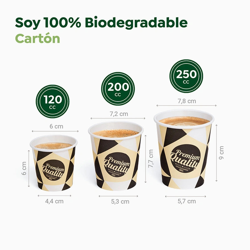 Vaso Cartón + PE Premium 120 cc Decorado (1000 uds)