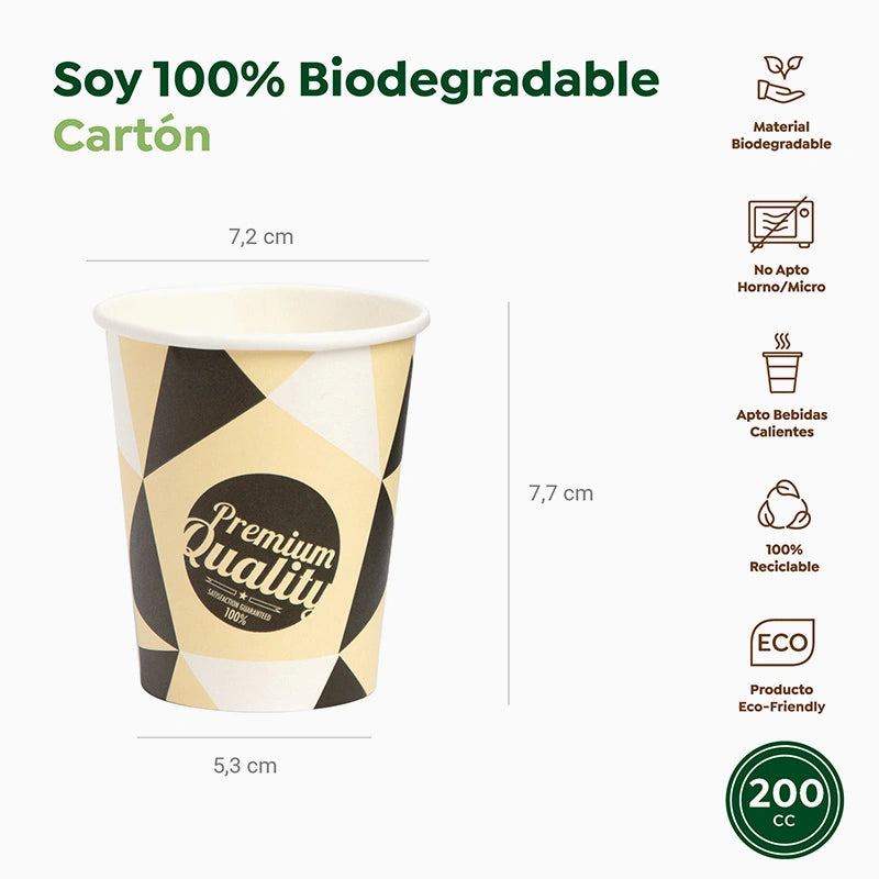 Vaso Cartón 200cc Take Away 50 uds