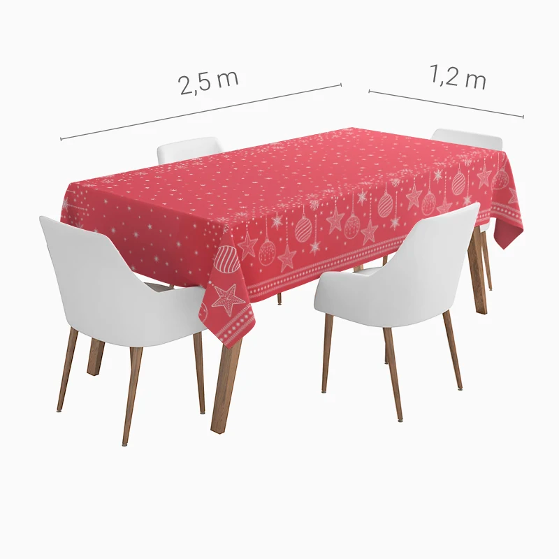 Rollo Mantel Papel Navidad 1.20 x 2.5 m Rojo con Estampado (1 ud)