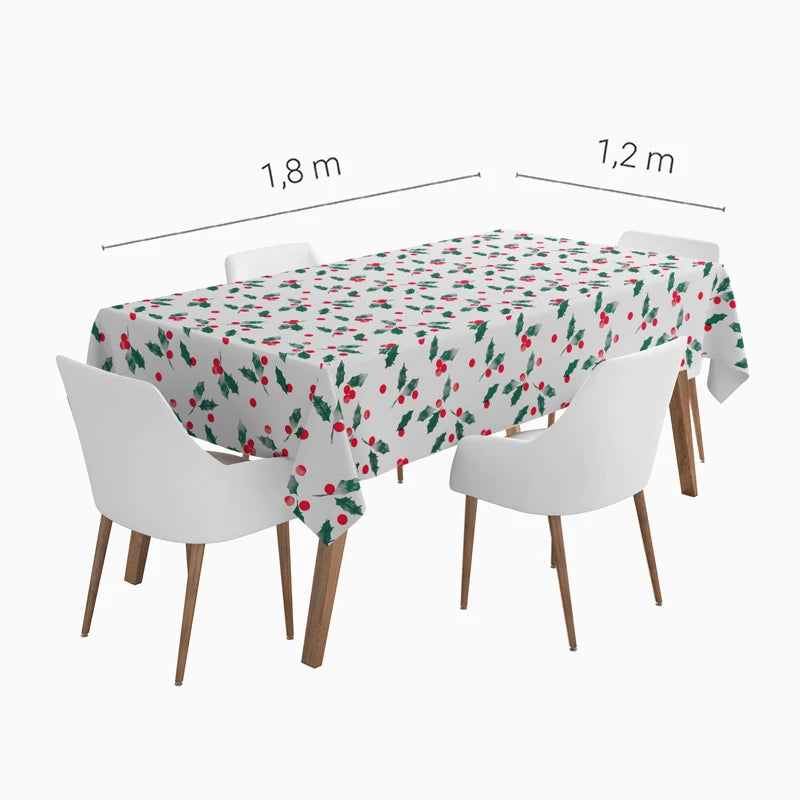 Mantel Papel Plegado Impermeable Navidad 1.20 x 1.80 m Acebo