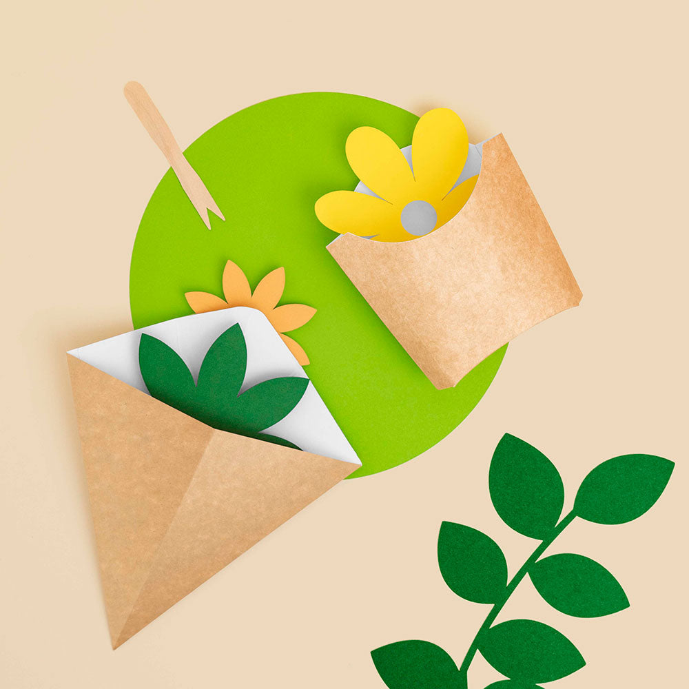 Envase Cono Cartón con Salsera 700 cc - Take Away (500 uds)