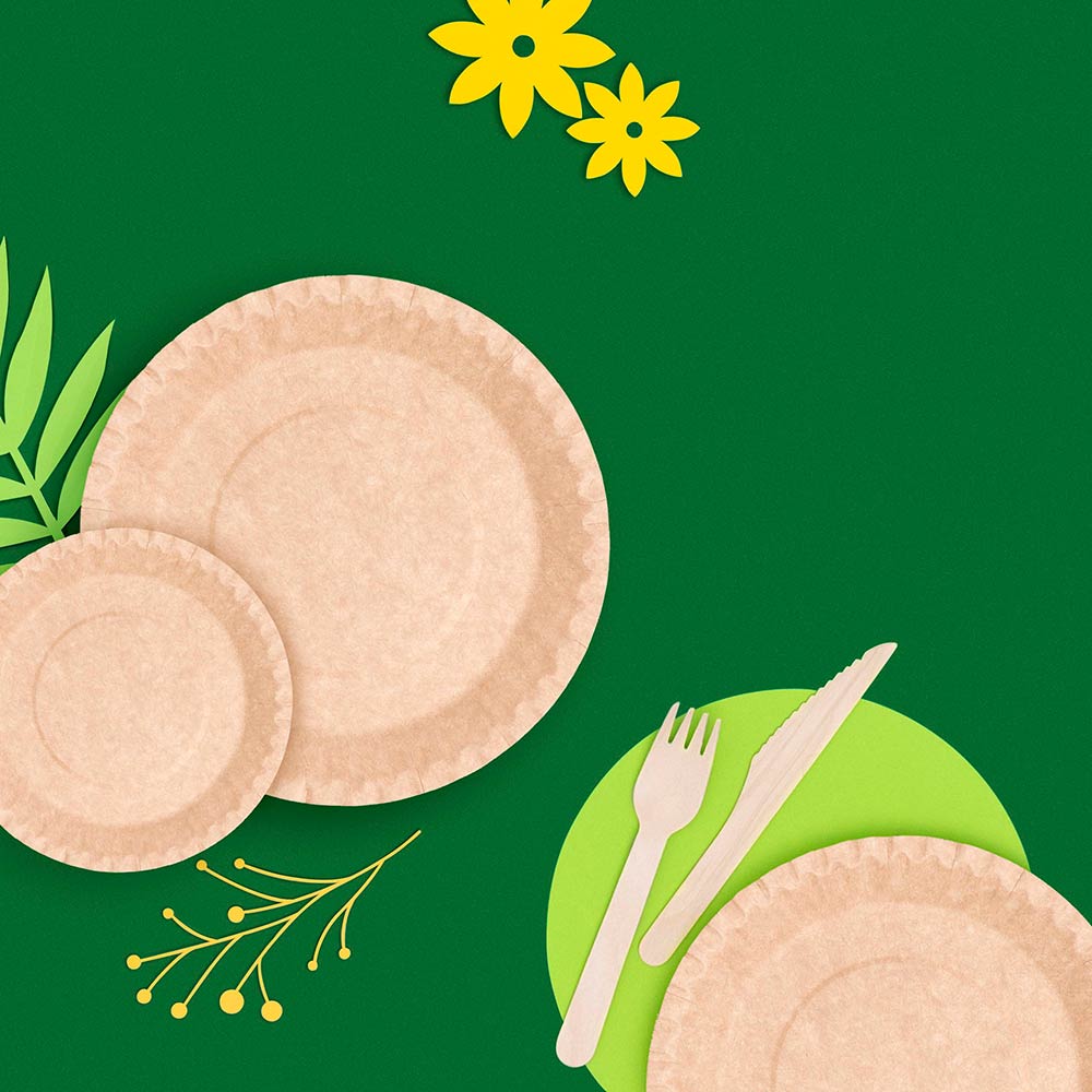 Plato Llano Redondo Postre Cartón Biodegradable Ø 18 cm Kraft (480 uds)
