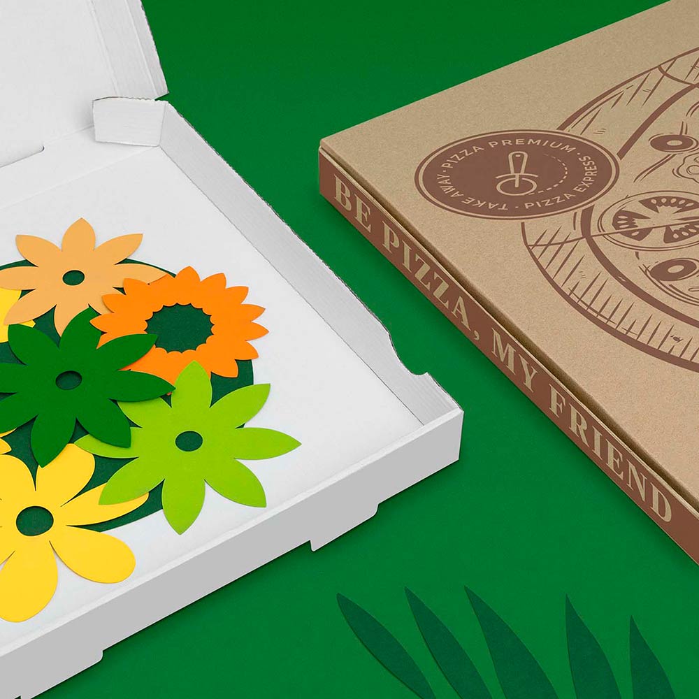 Caja Pizza Cartón Kraft Pequeña