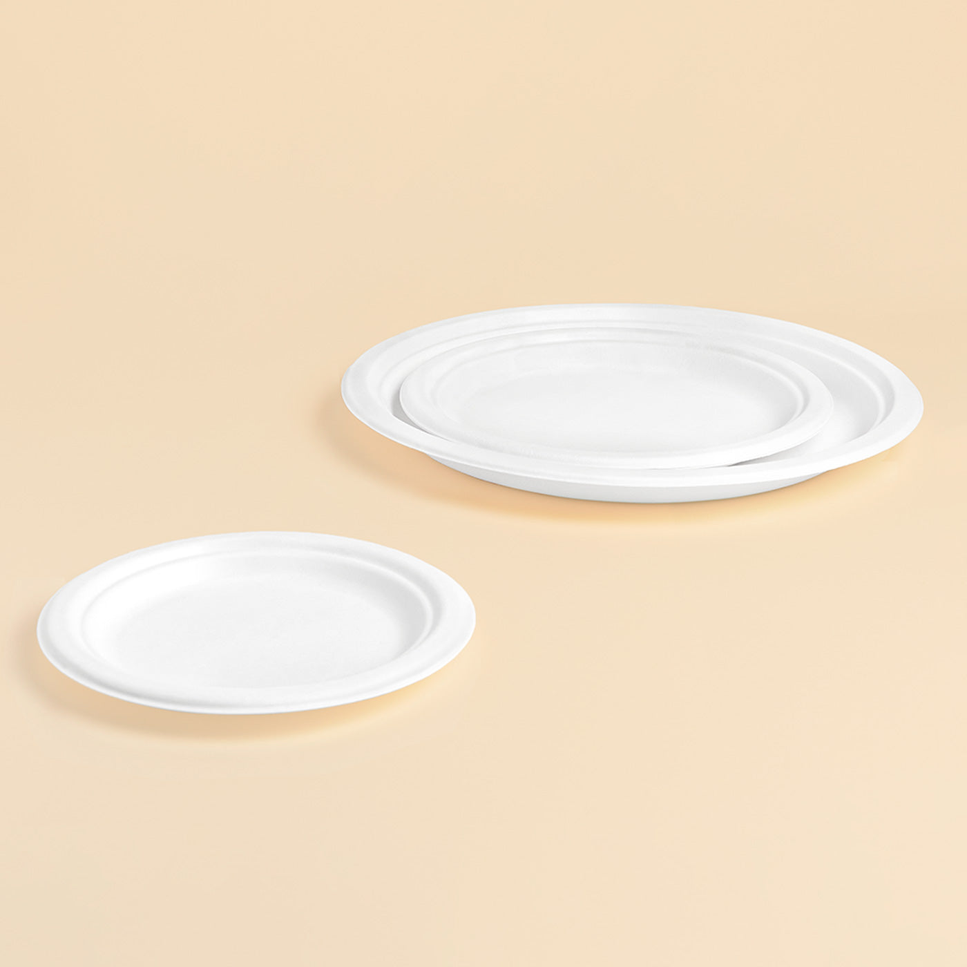 Plato Caña de Azúcar Llano Redondo Postre Ø 17 cm Blanco