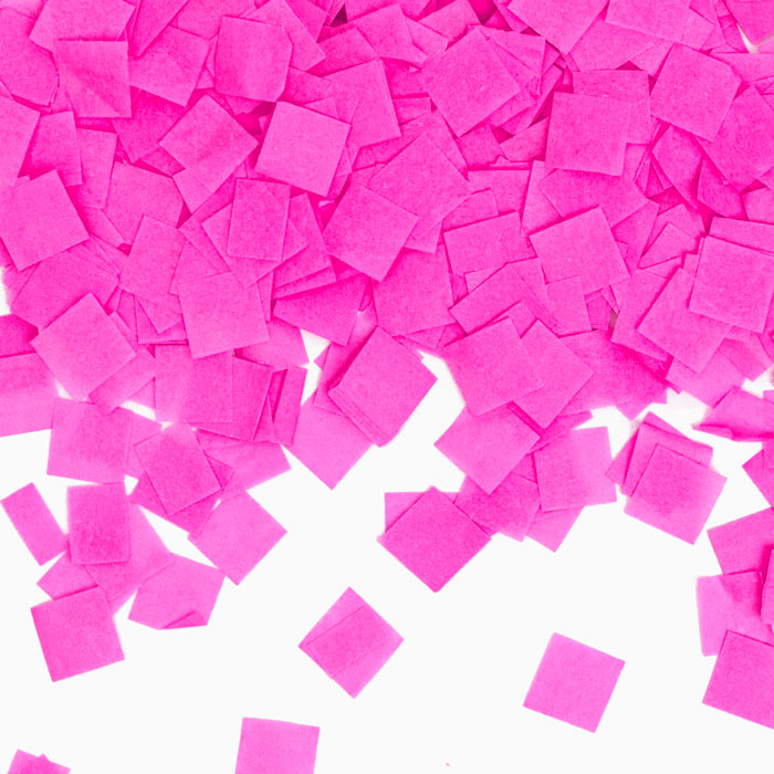Set 12 Cañones Confeti Cuadrado Biodegradable 50 cm Revelación Género Rosa (12 uds)