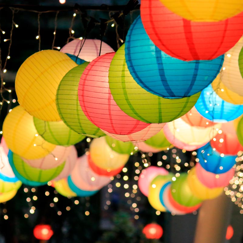 Lámpara Esfera Papel Pequeña Ø30 cm Oro