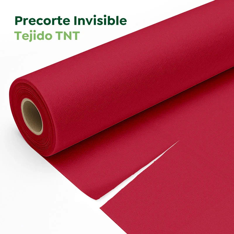 Rollo Camino de Mesa TNT de 12 m con Precorte a 0.30 cm Rojo (12 uds)
