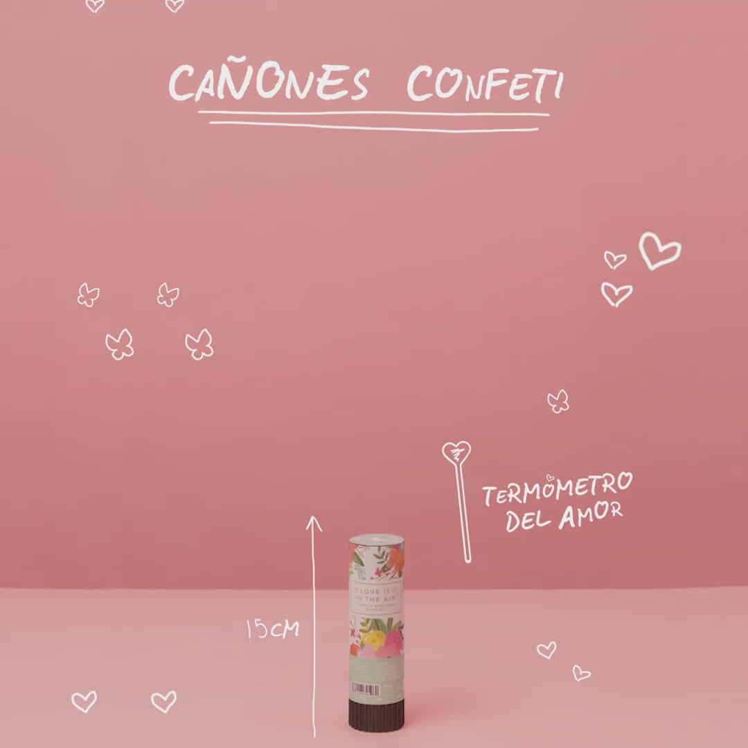 Set 24 Mini Cañones Confeti Mariposas Biodegradable 15 cm Blanco (24 uds)
