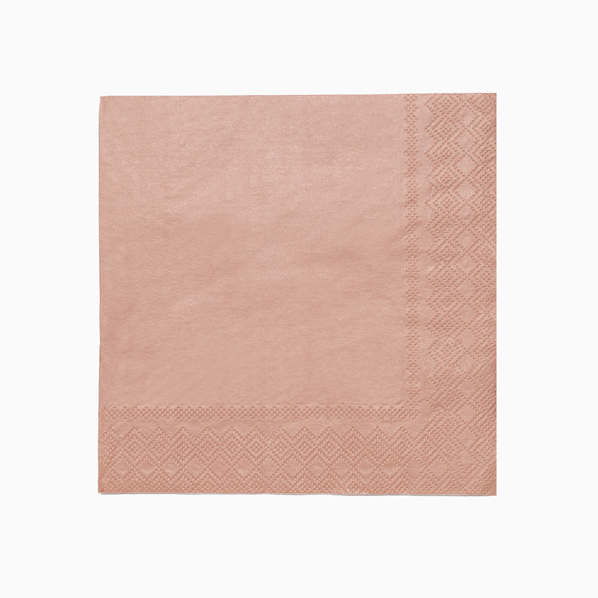 Servilleta de Papel 33x33 Metalizada Oro Rosa