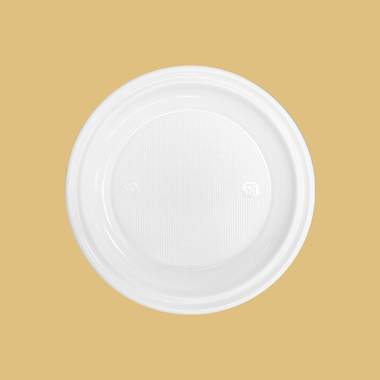 Plato Plástico Reutilizable PS Llano Redondo Pizza Ø28 cm Blanco 20 uds