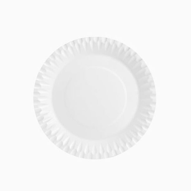Plato Cartón Llano Redondo Postre Ø 18 cm Blanco