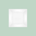 Plato Llano Cuadrado Postre Plástico PS Reutilizable Premium 17 x 17 cm Blanco (6 uds)