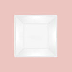 Plato Llano Cuadrado Plástico PS Reutilizable Premium  23 x 23 cm Blanco (5 uds)