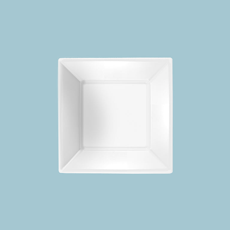 Plato Plástico Hondo Cuadrado 18 x 18 cm Blanco