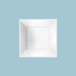 Plato Hondo Cuadrado Plástico PS Reutilizable Premium 17 x 17 cm Blanco (6 uds)