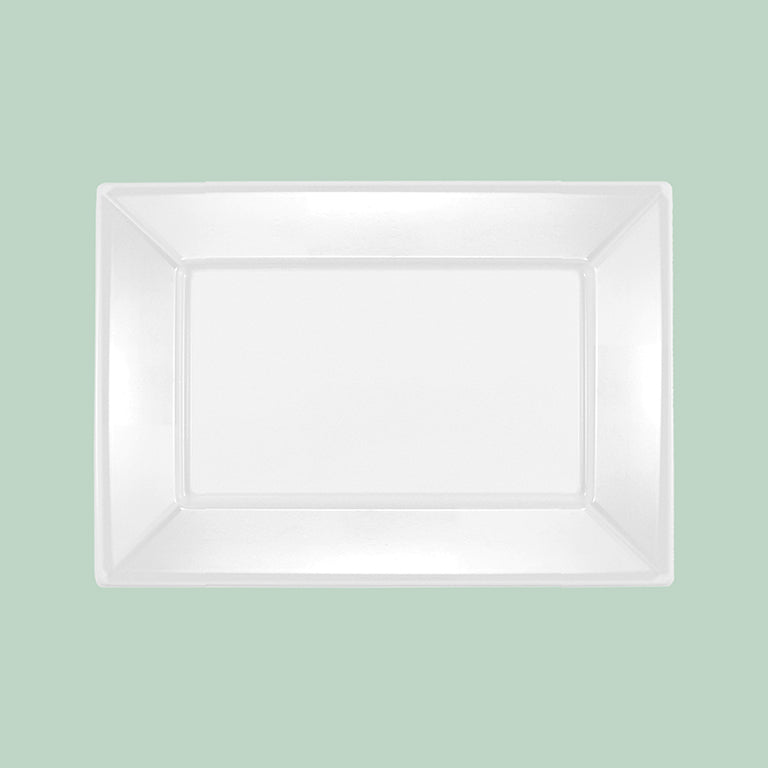 Bandeja Plástico Rectangular 33 x 22,5 cm Blanco
