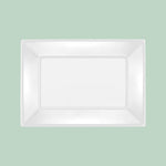 Bandeja Rectangular Plástico Reutilizable PS 33 x 22.5 cm Blanco (3 uds)
