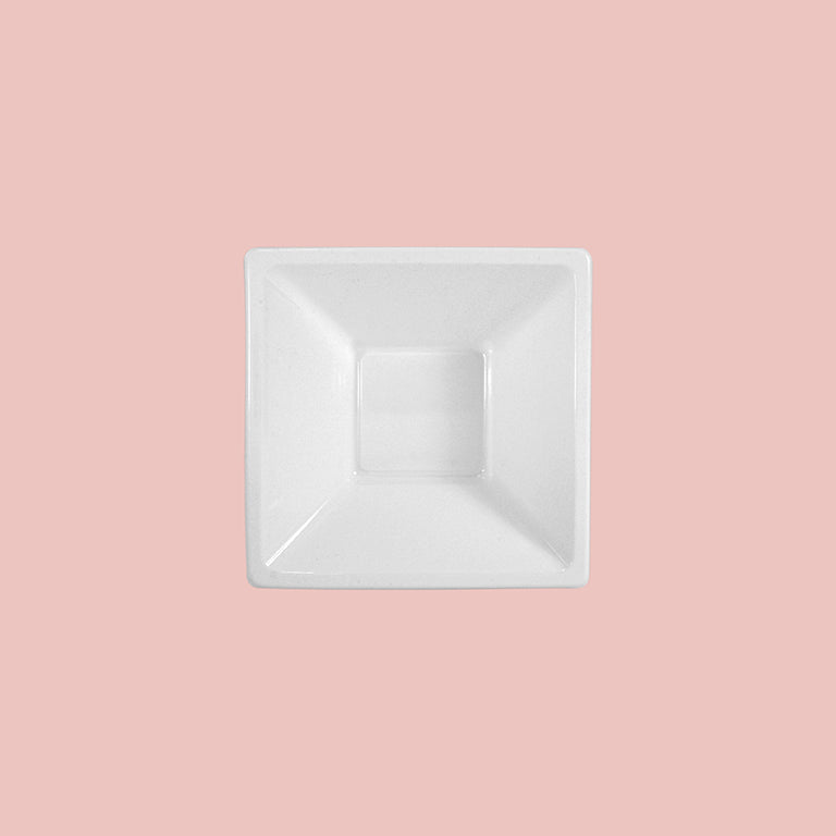 Cuenco Plástico Reutilizable Cuadrado 12 x 12 x 5.2 cm Blanco