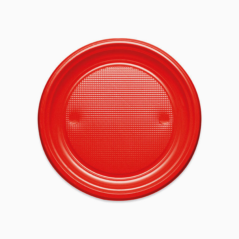 Plato Plástico Llano Redondo Pizza Ø 28 cm Rojo