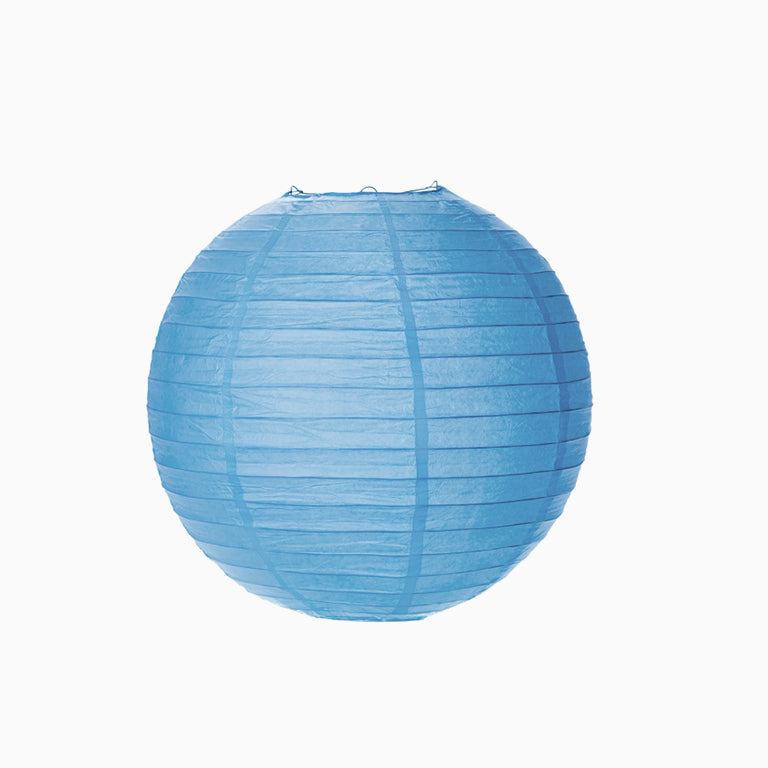 Lámpara Esfera Papel Mediana Azul Pastel