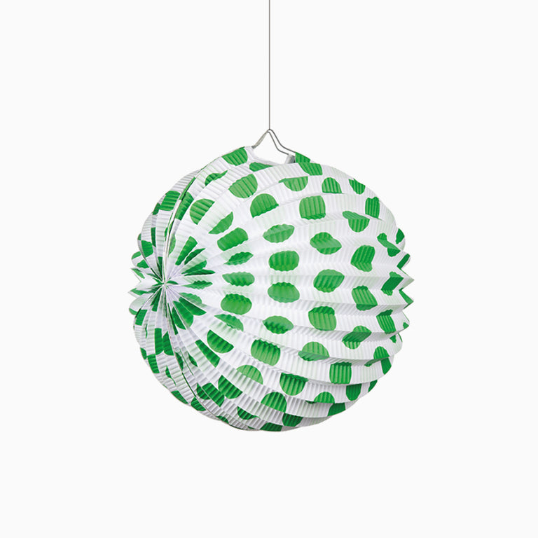 Farolillo Papel Redondo Verde Feria Lunares 25 cm