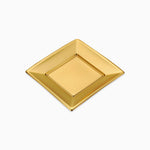 Plato Plástico Reutilizable Llano Cuadrado Metalizado 17 x 17 cm Oro 4 uds