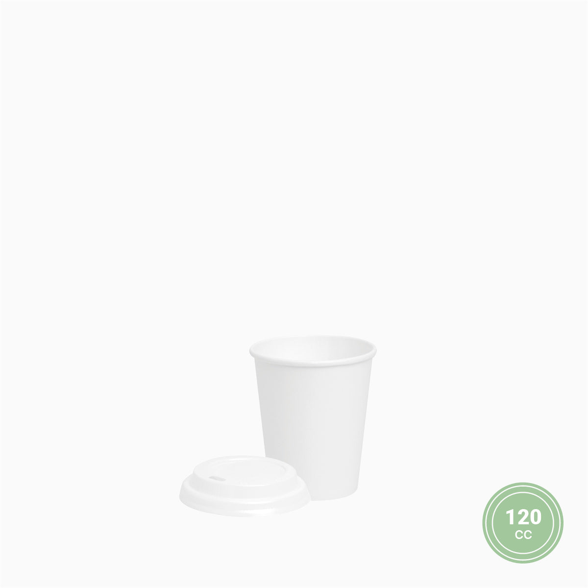 Vaso Cartón 120cc con Tapa Blanco - Take Away 25 uds
