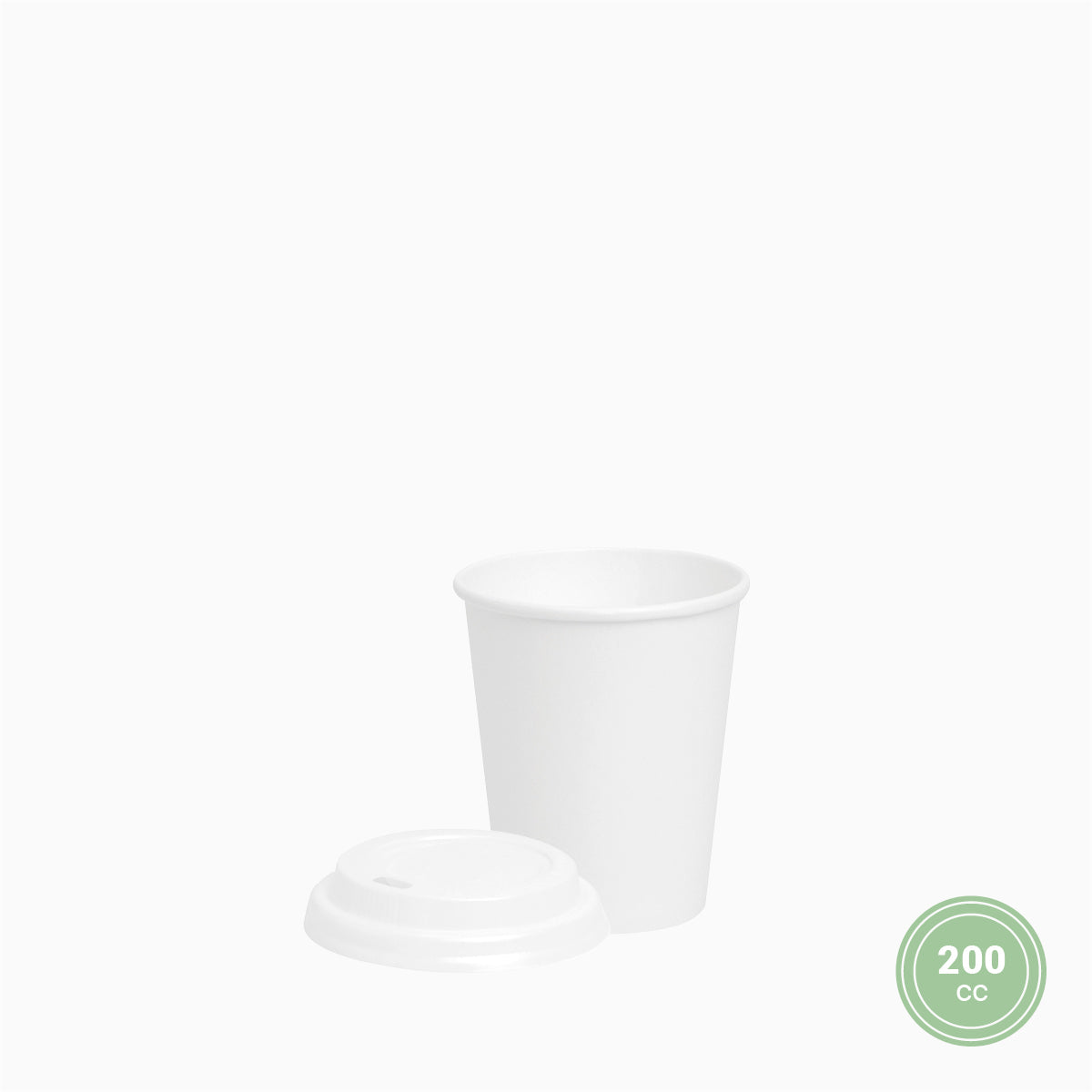 Vaso Cartón 200cc con Tapa Blanco - Take Away 25 uds