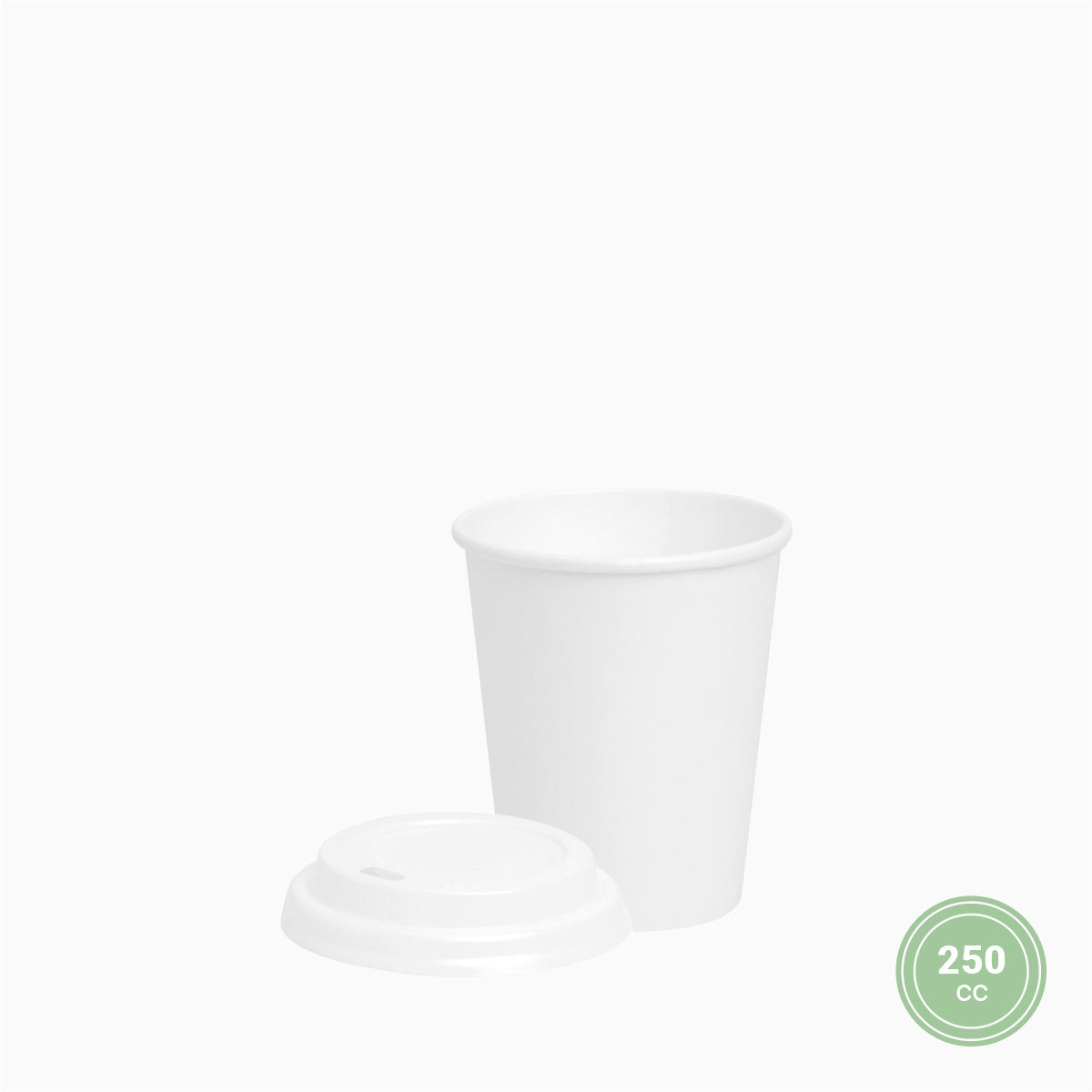 Vaso Cartón 250cc con Tapa Blanco - Take Away 25 uds
