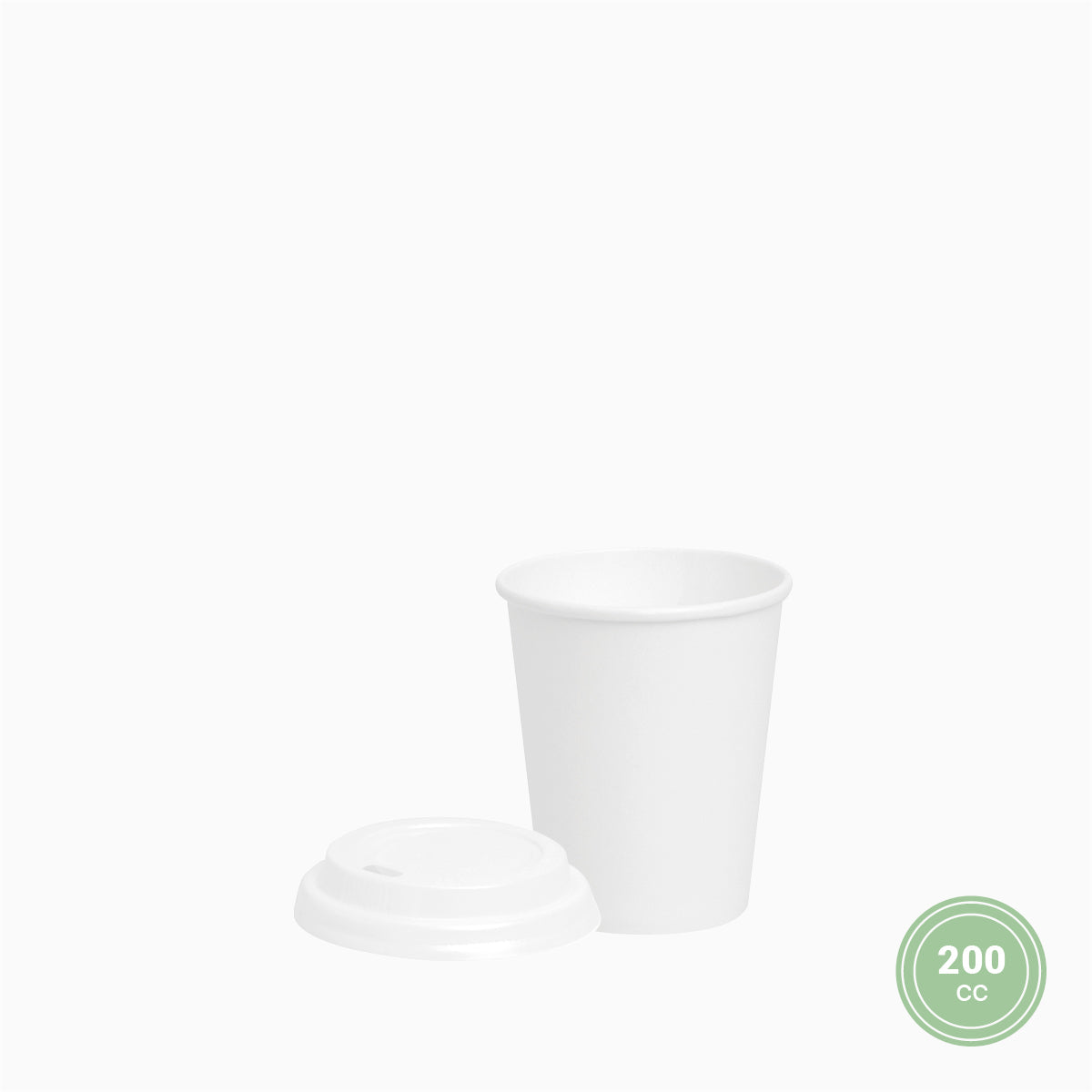 Vaso Cartón PLA 200cc Blanco con Tapa Drink 25 uds