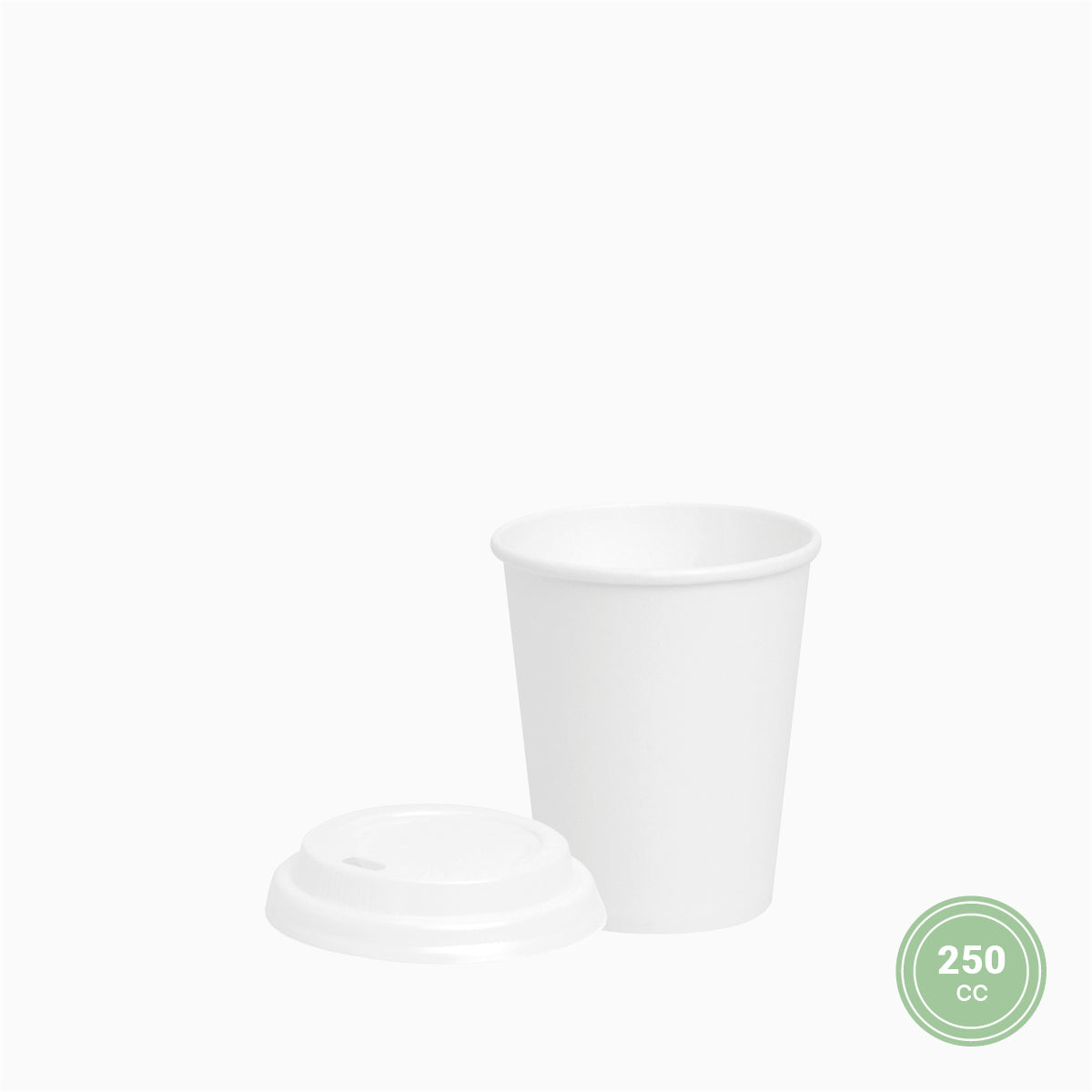 Vaso Cartón PLA 250cc Blanco con Tapa Drink - Take Away 500 Uds