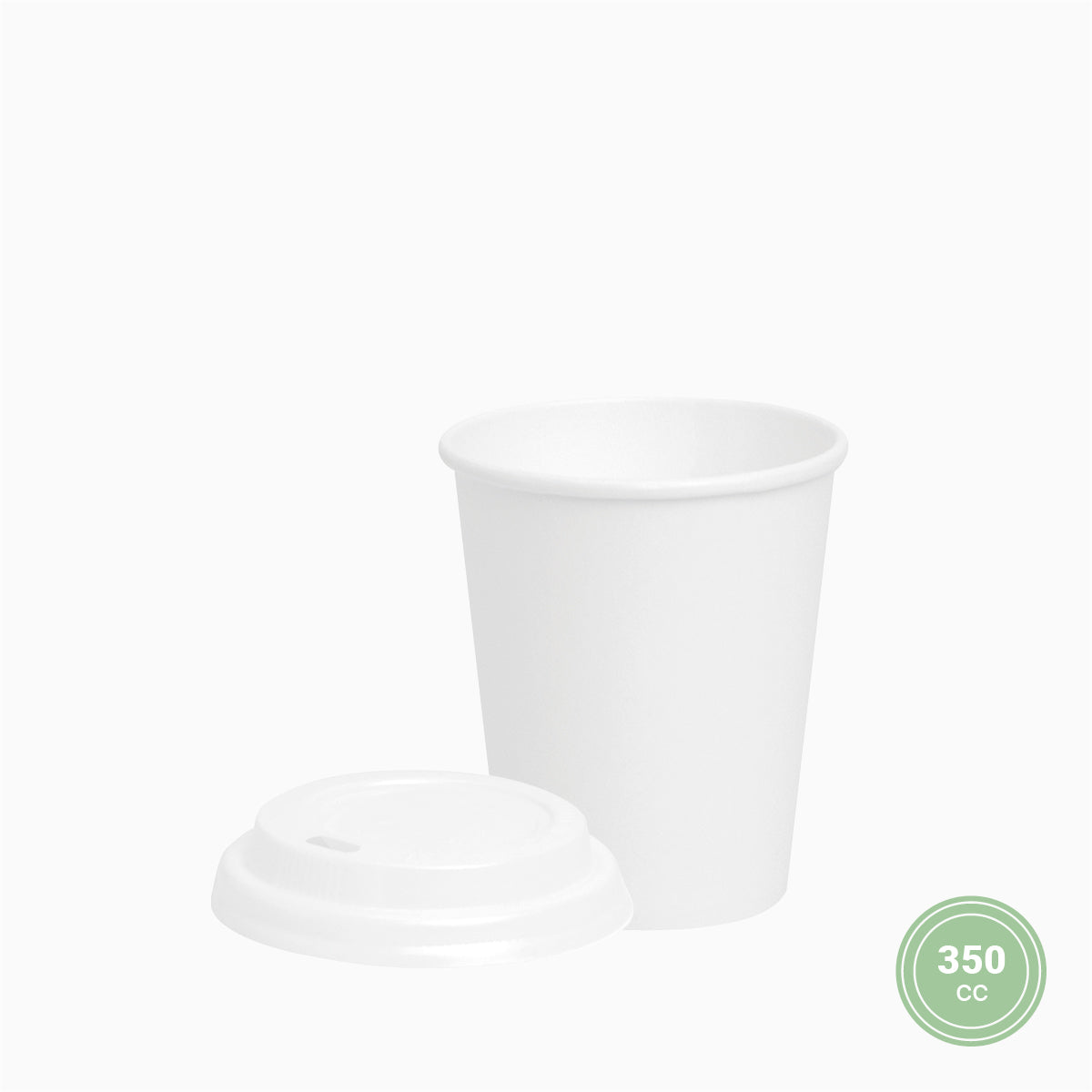 Vaso Cartón PLA 350cc Blanco con Tapa Drink 500 Uds
