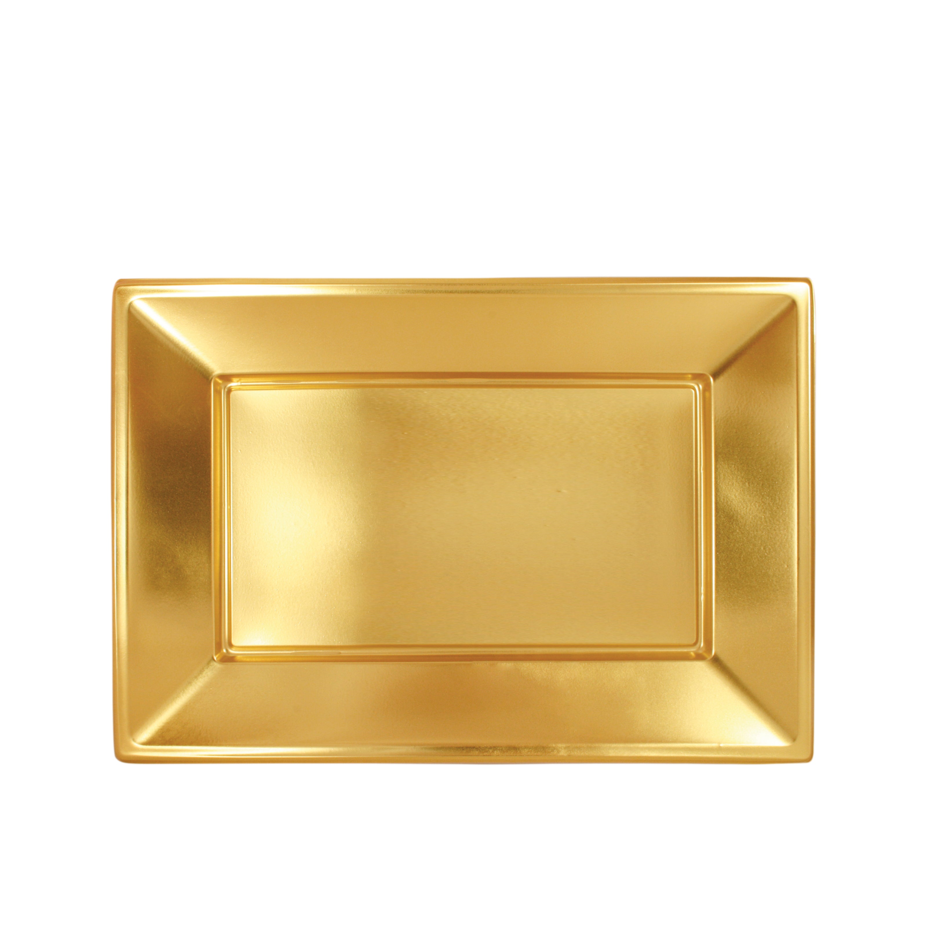 Bandeja Rectangular Metalizada Plástico Reutilizable + PP 33 x 22.5 cm Oro
