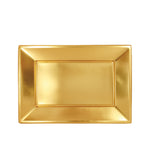 Bandeja Rectangular Metalizada Plástico Reutilizable + PP 33 x 22.5 cm Oro