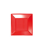 Plato Plástico Reutilizable Llano Cuadrado Metalizado 17 x 17 cm Rojo 192 Unidades