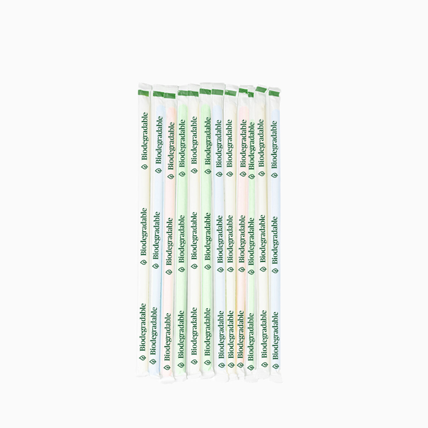 Pajitas PLA Flexibles Enfundadas 21 cm Multicolor 100 Uds