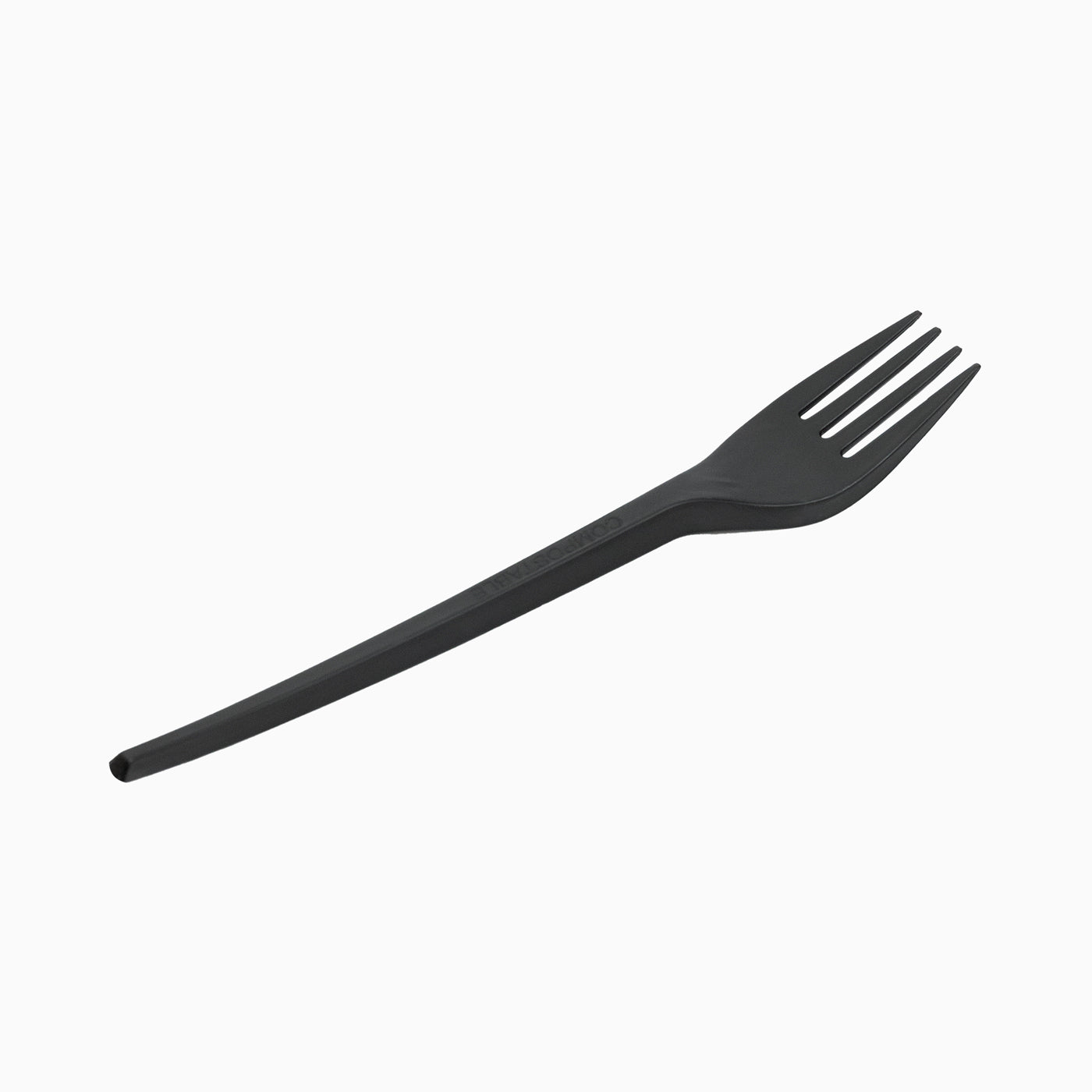 Tenedor CPLA Compostable 18 cm Negro 500 Uds