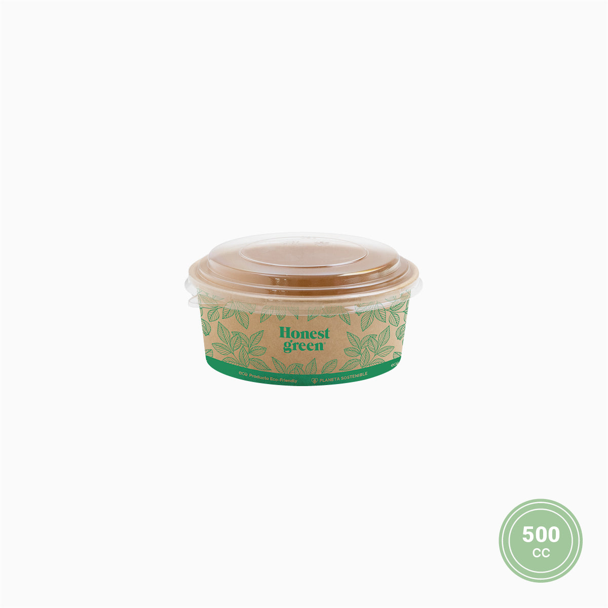 Ensaladera Mini Cartón Verde con Tapa