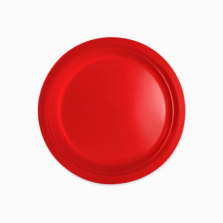 Plato Plástico Reutilizable Llano Redondo Ø22 cm Rojo 288 Unidades
