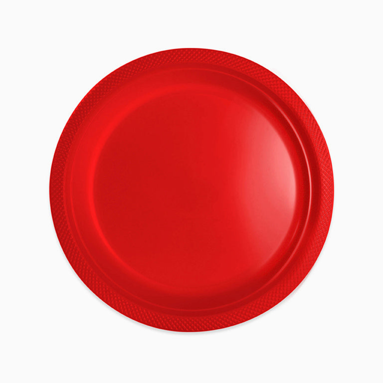 Plato Plástico Reutilizable PS Llano Redondo Ø26 cm Rojo 10 uds