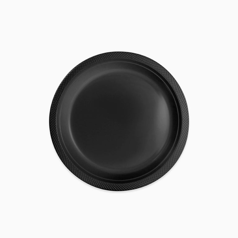 Plato Plástico Reutilizable PS Llano Redondo Ø22 cm Negro 12 uds