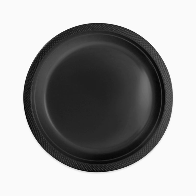 Plato Plástico Reutilizable PS Llano Redondo Ø26 cm Negro 10 uds