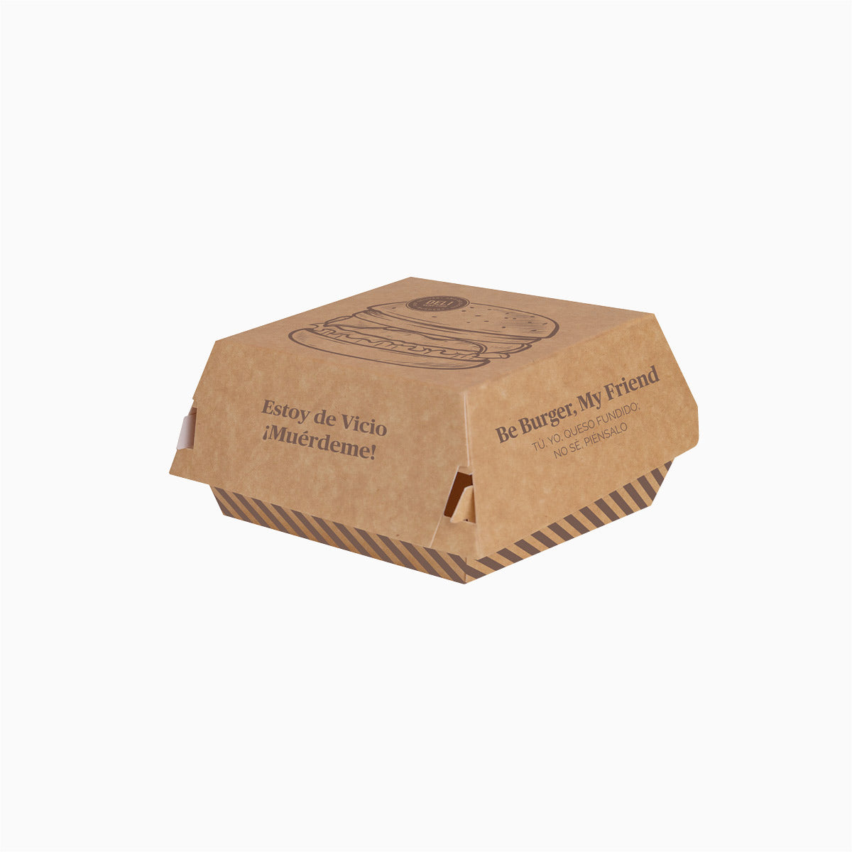 Caja Hamburguesa Mediana Cartón 11,5 x 11,5 x 9 cm Estampado