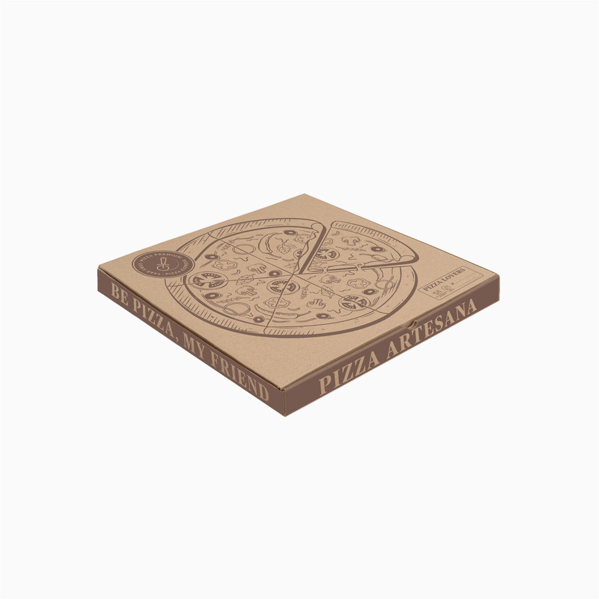 Caja Pizza Cartón Kraft Mini